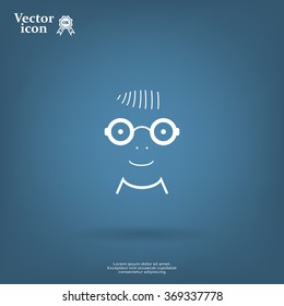 happy boy, web icon. vector design