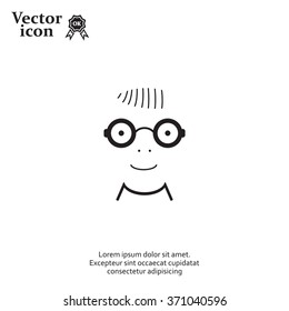 happy boy, web icon. vector design