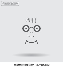 happy boy, web icon. vector design