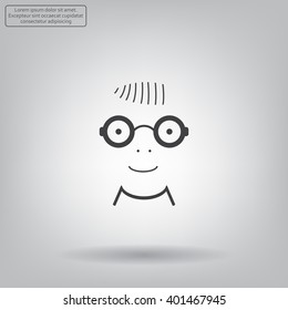 happy boy, web icon. vector design