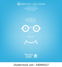 happy boy, web icon. vector design