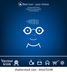 happy boy, web icon. vector design