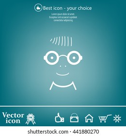 happy boy, web icon. vector design