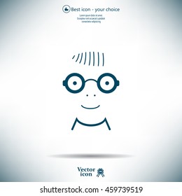 happy boy, web icon. vector design