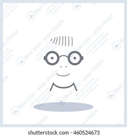 happy boy, web icon. vector design