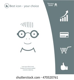 happy boy, web icon. vector design