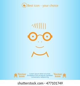 happy boy, web icon. vector design