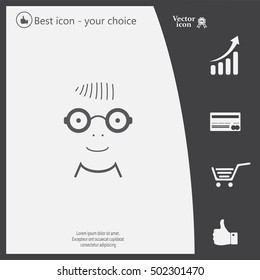 happy boy, web icon. vector design