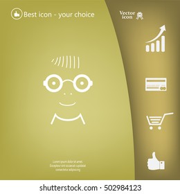 happy boy, web icon. vector design