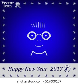 happy boy, web icon. vector design
