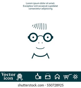 happy boy, web icon. vector design