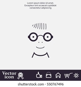 happy boy, web icon. vector design