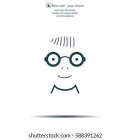 happy boy, web icon. vector design