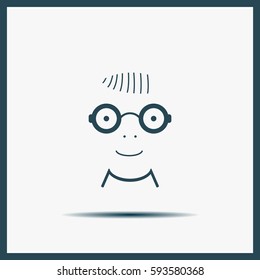 happy boy, web icon. vector design