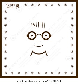 happy boy, web icon. vector design