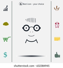 happy boy, web icon. vector design