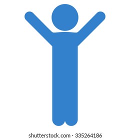 Happy Boyfriend vector icon. Style is flat symbol, cobalt color, rounded angles, white background.