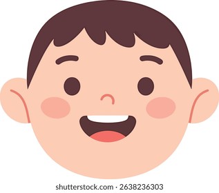 Happy Boy's Face A Cheerful Illustration of Childhood Joy