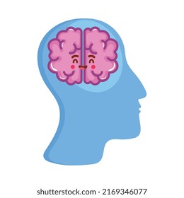 happy brain kawaii in profile