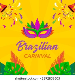 Happy Brazil Carnival Day. The Day of Brazil Carnival illustration vector background. Vector eps 10