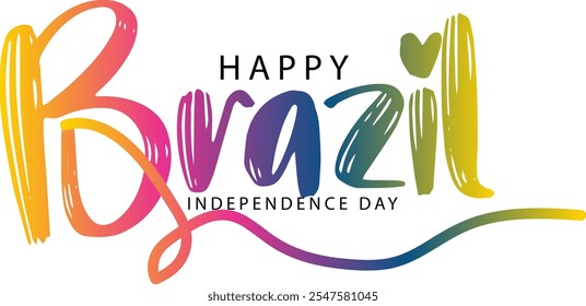 happy brazil independence day, Brazil Independence Day greeting card. stock illustration