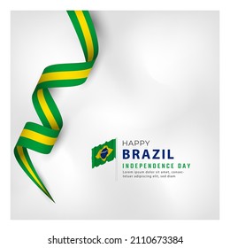 Happy Brazil Independence Day September 7th Celebration Vector Design Illustration. Template for Poster, Banner, Advertising, Greeting Card or Print Design Element