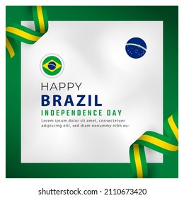 Happy Brazil Independence Day September 7th Celebration Vector Design Illustration. Template for Poster, Banner, Advertising, Greeting Card or Print Design Element