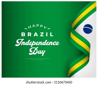 Happy Brazil Independence Day September 7th Celebration Vector Design Illustration. Template for Poster, Banner, Advertising, Greeting Card or Print Design Element