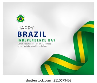 Happy Brazil Independence Day September 7th Celebration Vector Design Illustration. Template for Poster, Banner, Advertising, Greeting Card or Print Design Element