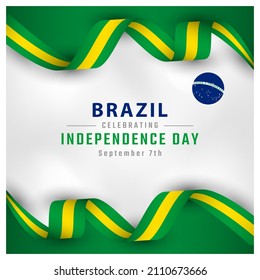 Happy Brazil Independence Day September 7th Celebration Vector Design Illustration. Template for Poster, Banner, Advertising, Greeting Card or Print Design Element