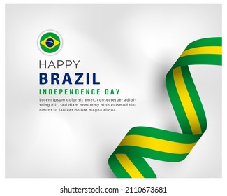 Happy Brazil Independence Day September 7th Celebration Vector Design Illustration. Template for Poster, Banner, Advertising, Greeting Card or Print Design Element