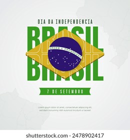 Happy Brazil Independence Day September 7th Celebration. Dia Da Independencia Brasil 7 de Setembro