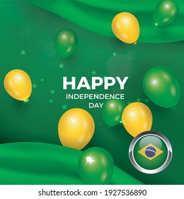 happy brazil national day, country flag background, Anniversary design