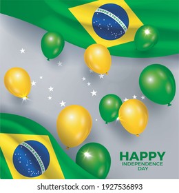 happy brazil national day, country flag background, Anniversary design