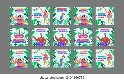 happy brazilian carnival vector flat design