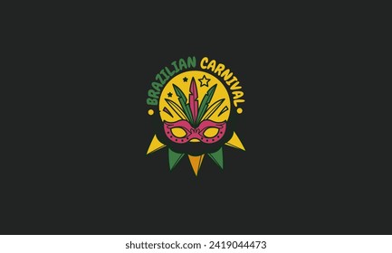 happy brazilian carnival vector illustration flat design