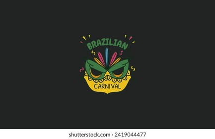 happy brazilian carnival vector illustration flat design