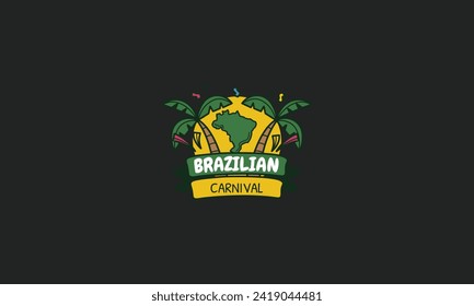 happy brazilian carnival vector illustration flat design