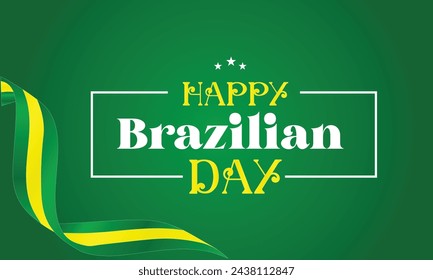 Feliz Día de Brasil texto increíble con diseño de bandera