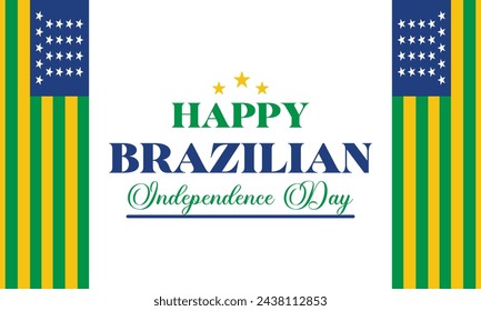 Happy Brazilian Day amazing text with flag design