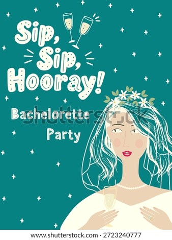 Happy bride to be enjoying a bachelorette party, sipping champagne and celebrating