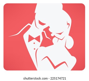 happy bride and groom, wedding card 