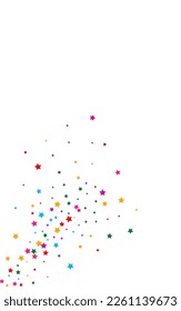 Happy Bright Vector White Background Starry Template. Color Christmas Star Wallpaper. Rain Vector White Background Design. Celebrate Festive Sparkle Banner.