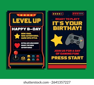 HAPPY BRITHDAY CARD LEVEL UP GAMER