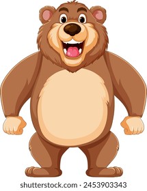Un oso marrón feliz ilustrado en formato Vector