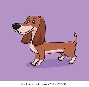 Happy brown dachshund vector illustration