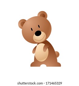 a happy brown teddy bear with a black nose