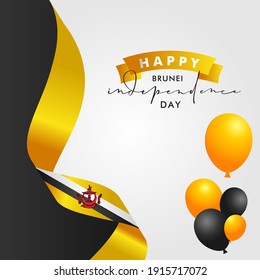 Happy Brunei Independence Day Vector Design Template Background
