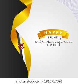 Happy Brunei Independence Day Vector Design Template Background