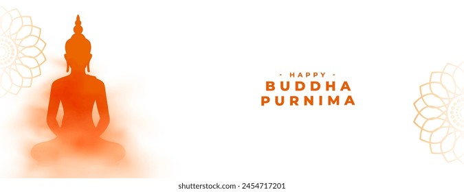 happy buddha or guru purnima holiday banner vector